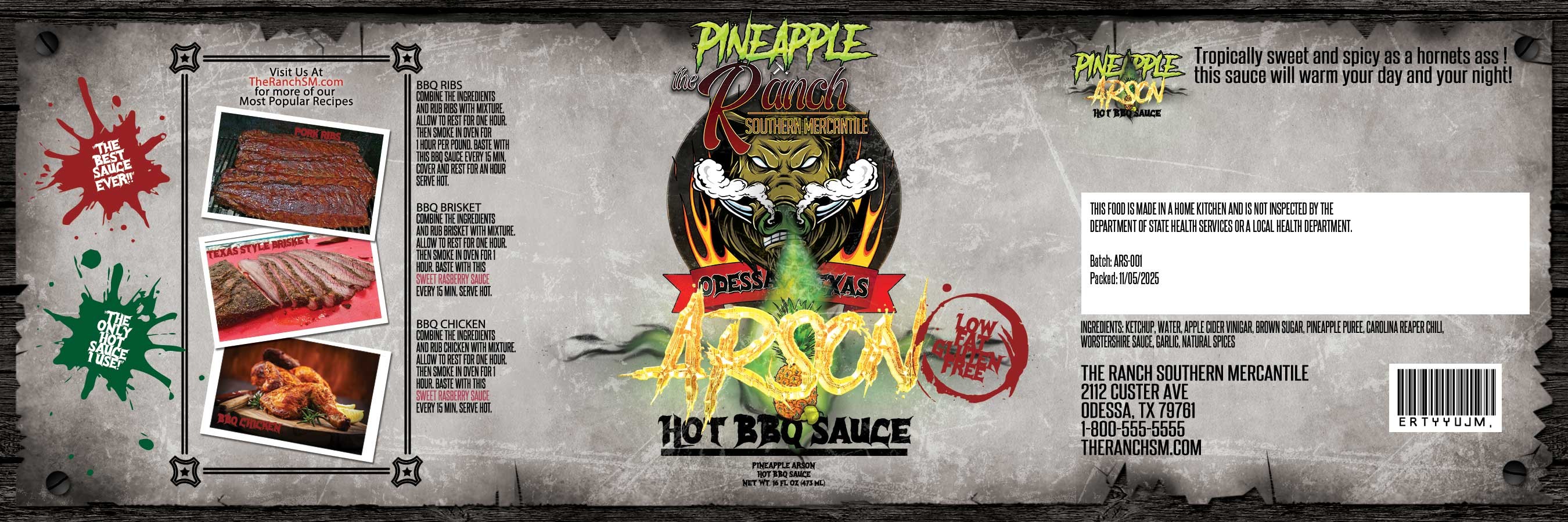 Pineapple Arson – Carolina Reaper Hot BBQ Sauce (16oz) – Extreme Heat, Texas Made - Image 2